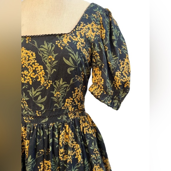 Agua Bendita Linen Pomelo Mini Dress Size Small - Picture 5 of 8